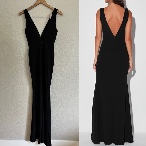 Stunned By You Black Rhinestone Mermaid Maxi Dress - Picture 2 of 6